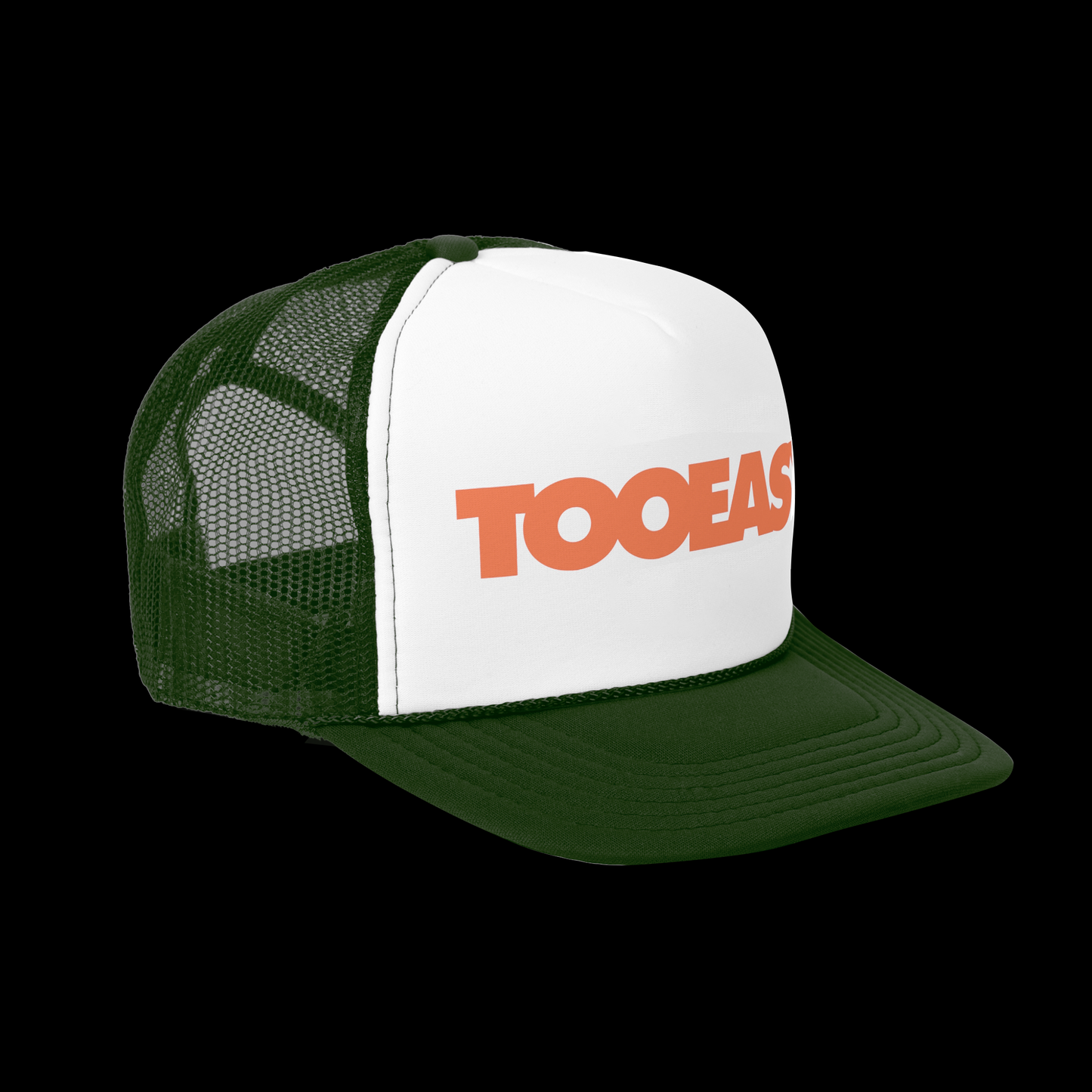 Too Easy® Wordmark Trucker Hat (Orange/Forest Green)